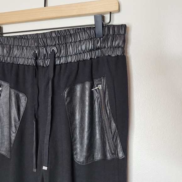 David Lerner Penn Leather-Patch‎ Sweatpants XS NWT - Picture 3 of 11